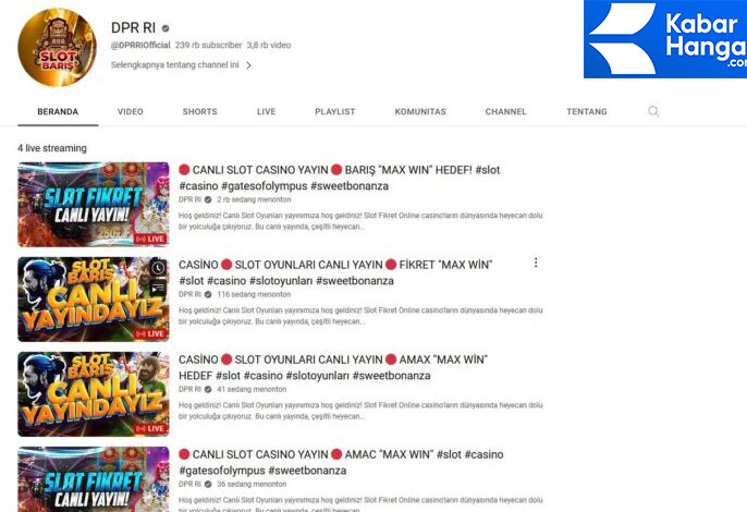 Akun YouTube DPR RI Di-Take Down Usai Diretas Tampilkan Judi Online